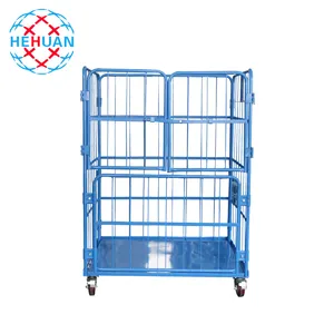 Move Smoothly Strong Sturdy Metal Craft Cargo Trolley Foldable Tools Storage Trolley With Switch Door