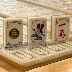 En stock: 1 set mínimo de Mahjong de viaje personalizado con diseño de Grulla Amarilla de <span class=keywords><strong>C</strong></span>úrcuma, 160 fichas de Mahjong de lujo grabadas en acrílico, estilo Americano Sunday. - Product Image 2