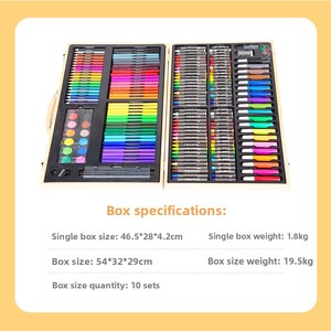 Coffret <span class=keywords><strong>de</strong></span> 180 pièces en bois pour <span class=keywords><strong>dessin</strong></span> et peinture, ensemble <span class=keywords><strong>de</strong></span> stylos, cadeau pour la Journée des enfants, crayons d'eau et crayons <span class=keywords><strong>de</strong></span> cire pour élèves du primaire, matériel artistique - Product Image 4