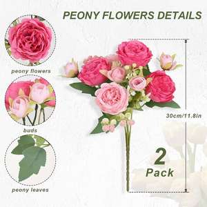 Wholesale High Quality 3 Heads <b>Artificial</b> Silk <b>Peony</b> Flowers for Wedding Graduation Mother's Day Party Home Flower Arrangement - Product Image 4