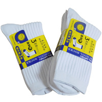 Chaussettes d'école en coton pour garçons, de haute qualité, couleur blanche, pas chères, en gros, avec emballage