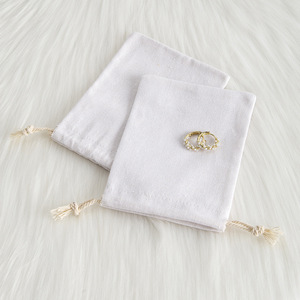 Cotton <b>Drawstring</b> Bags White Rectangular Jewelry Packaging 7x9cm 8x10cm 9x12cm 10x15cm 12x16cm 13x18cm 15x20cm Storage <b>Pouches</b> - Product Image 4
