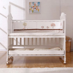 Lits bébé multifonctionnels en bois, meubles pour enfants de 0 à 3 ans, ensemble de lit bébé avec tiroirs 1460*774*1483MM - Product Image 3