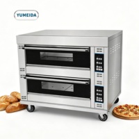 Horno Eléctrico de Doble Piso y Cuatro Bandejas de Alta Eficiencia con Distribución Uniforme del Calor para Restaurantes, Cafeterías, Pizzerías, Panaderías y Pastelerías