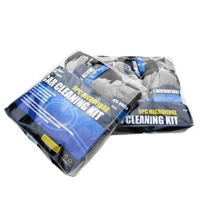 Kit de nettoyage auto 9 pièces : serviettes en microfibre, éponge à cire, brosse pour jantes, gants pour le detailing auto - Product Image 4