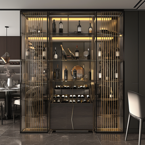 Phật sơn hiện đại phòng khách lưu trữ kính hiển thị Giá rượu tủ đồ nội thất nhà bar phòng ăn sang trọng bằng gỗ Tủ rượu - Product Image 3