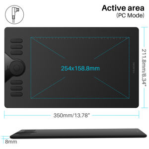 Huion <span class=keywords><strong>HS610</strong></span> tablette de dessin numérique portable 10*6.25 pouces zone de travail pour la conception d'autres accessoires informatiques - Product Image 3
