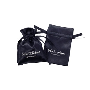 Sac de rangement en soie pour cosmétiques, bijoux, petits cadeaux, pochette en satin avec cordon de serrage, impression de logo, taille personnalisée pour mariage, fête - Product Image 3