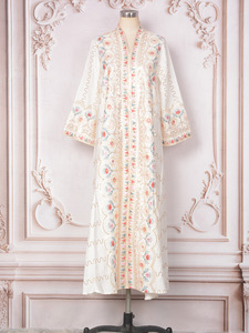 Abaya Eid 2026 <span class=keywords><strong>para</strong></span> Mujer, Vestido Musulmán con Estampado Digital, Pedrería y Cuentas, Caftán Marroquí, <span class=keywords><strong>Ropa</strong></span> Islámica - Product Image 5