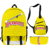 Sac à dos personnalisé entièrement imprimé par sublimation pour l'extérieur, l'école, le voyage, le style Smoke Shop, Cookie RAW, Backwoods, dessin animé, anime, ensemble de sacs à dos