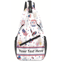 Sac de poitrine patriotique en polyester « America 250 » 1776-2026, sac à bandoulière commémoratif du Jour de l'Indépendance pour le cyclisme en extérieur
