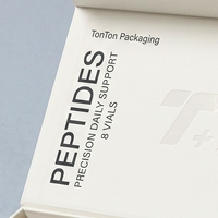 Boîte rigide en carton blanc personnalisée pour flacons de peptides, 10 flacons, doublure en éponge, logo estampé à chaud, impression offset