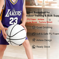 Ballon de basketball silencieux OEM ODM en mousse PU, anti-choc, léger, facile à contrôler, taille 7, pour entraînement en intérieur