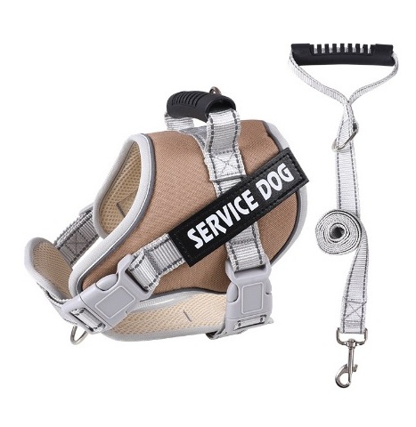 Harnais de poitrine kaki + laisse