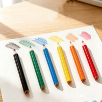 Crayons de couleur certifiés EN71, économiques, mine de 2,6 mm, 3,5 pouces, 6 couleurs, mini-set de dessin artistique, modèle Lapis Cores pour enfants