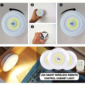LED round light with <b>remote</b> <b>control</b>, battery powered, suitable for under-cabinet lighting, night light, and can be used in - Product Image 6
