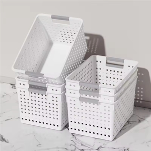 Durable Eco-Friendly Plastic Modern Household Pantry Storage Containers Handle Daily Desk Storage <b>Basket</b> <b>Kitchen</b> <b>Baskets</b> Factory - Product Image 2