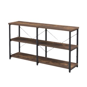 Étagère à livres en fer forgé de style américain, meuble de rangement minimaliste en pin multi-niveaux sur pied pour salle à manger - Product Image 5