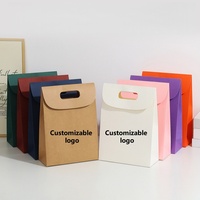 Emballage Cadeau Cosmétique Mariage Marron Noir Blanc Artisanat Shopping Kraft Flip Candy Flip-Top Sac Cadeau en papier avec poignée découpée