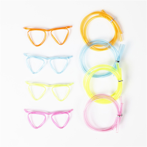 Silly paille lunettes lunettes pailles amusant boucle nouveauté boire PET fou bricolage lunettes paille réunion annuelle fêtes anniversaire - Product Image 2