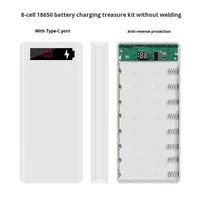 Kit de batterie externe portable haute capacité 20W à 8 cellules 18650 avec affichage numérique LED et conception sans soudure