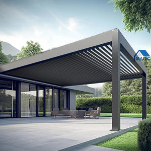 Système de couverture de pergola bioclimatique en aluminium avec côtés rétractables Toit à lames extérieur étanche Cadre à revêtement par poudre - Product Image 5