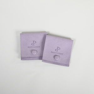 PackSecret Custom Logo Microfiber Snap Button <b>Gift</b> Bag Premium Jewelry Pouch Packaging Snap Button Closure for Storage Display - Product Image 4