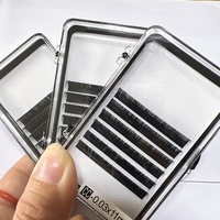 Extensions de cils fournitures en gros marque privée facile ventilateur personnalisé foncé mat noir velours cachemire vison extensions de cils plateaux