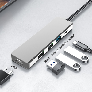 Hub USB Type C 5 in 1 con Docking Station Multiporta <span class=keywords><strong>4K</strong></span>, USB3.0, PD 100W, in Lega di Alluminio, Disponibile - Product Image 6