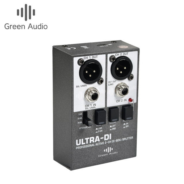 DI20 Professional Active Two Channel Direct Box Stereo Drive Balance for Bass Keyboard Stage Performance