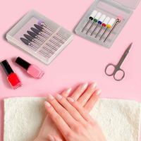 Kit professionnel de 6/7 fraises à ongles en carbure, céramique et diamant, fraise de 3/32 pouces pour manucure, outils rotatifs pour cuticules