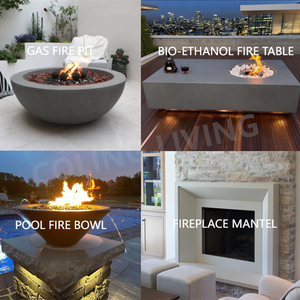 Mesa de fuego de hormigón moderna y lujosa para interior/exterior Coling Living, juego de sofás para patio, a gas etanol, independiente, pulido, manual - Product Image 4