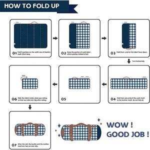 Custom <b>Extra</b> <b>Large</b> <b>Waterproof</b> Acrylic Beach Camping <b>Picnic</b> <b>Blanket</b> Mat Bohemian Style Outdoor Folding Strap for Hiking - Product Image 6