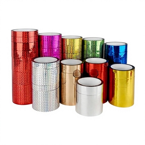 Hot Sale Colorful Decorative Adhesive Sticker Single Sided BOPP Waterproof Water Activated Acrylic Glitter Holographic Laser