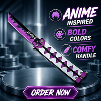 Couteau multifonction « The Blade That Kills Ghosts » - Épée de samouraï d'anime - Couteau papillon pliable portable - Outils d'entraînement pour la chasse et les activités de plein air