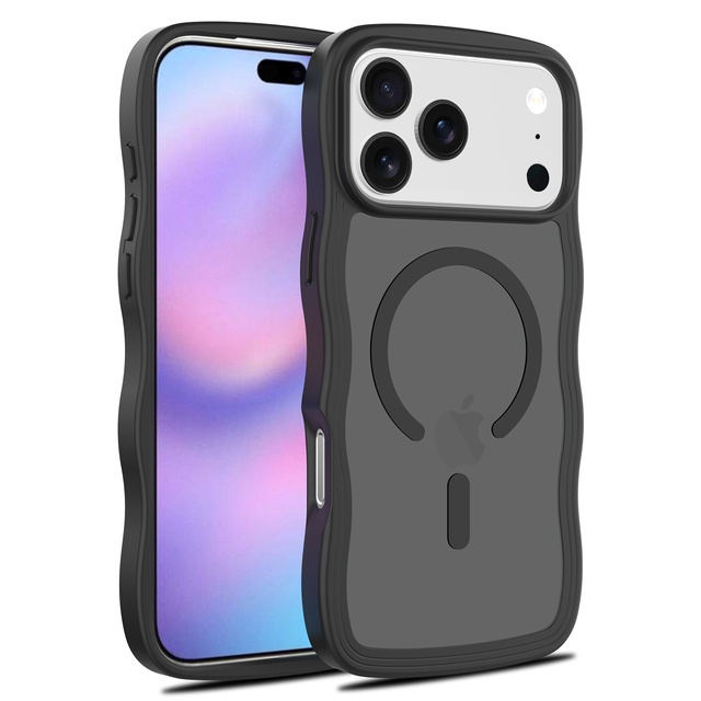 Fashion Wave Shape Mobile Phone Case for iPhone 17 Pro Max Soft Touch Skin-Feel Shockproof Magnetic Cell Phone Case Manufacturer