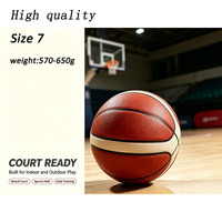Ballon de basketball en PU taille 7 pour terrain intérieur, 12 panneaux laminés, rebond stable, idéal pour l'entraînement