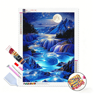 Kit <span class=keywords><strong>de</strong></span> Peinture Diamantée Cascade Voie Lactée Couverture Complète, Toile Haute Définition, Diamants en Résine Écologique, Projet DIY Relaxant - Product Image 1