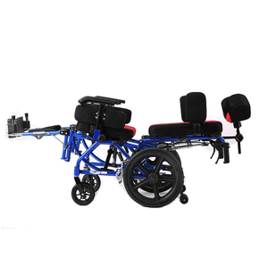 儿童倾斜铝制轮椅高靠背、可拆卸升降脚凳、儿童可折叠躺椅 - Product Image 4