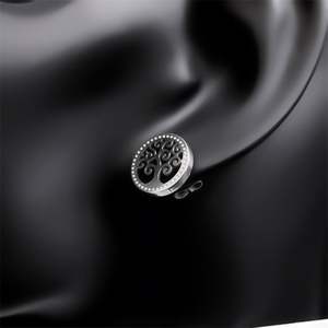 Nouveau collier et boucles d'oreilles en acier inoxydable à la mode européenne et américaine ensemble arbre de vie chaîne à maillons accessoires de clavicule - Product Image 3