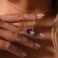 Collar de cristal con marco de espina y corazón SongYi, colgante de flor esmaltada, joyería de moda para mujer, varios colores, venta al por mayor