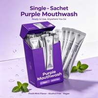 Bain de bouche portable en sachet individuel, sans alcool, menthe fraîche, jetable, pour l'hygiène bucco-dentaire