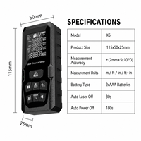 Télémètre laser rouge haute précision 100m/70m/50m/120m, étanche IP52, portatif, industriel, précision 2mm, piles AAA, idéal pour l'extérieur - Vente chaude