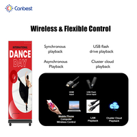 Pantalla de visualización de póster Led plegable Digital de 83 pulgadas Canbest P1.5 P1.8 P2.5 pared de video Led portátil sin costuras 2K para Feria Comercial