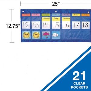 Custom Foldable Classroom Weekly Weather Calendar Pocket Chart Essential Back-to-School Teaching Tool with Convenient Bag - Product Image 4