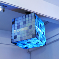 Extérieur et intérieur p2.5 p3 p4 p3.91 4 côtés ou 5 côtés cube magique led numérique image texte écran vidéo led mur 3D