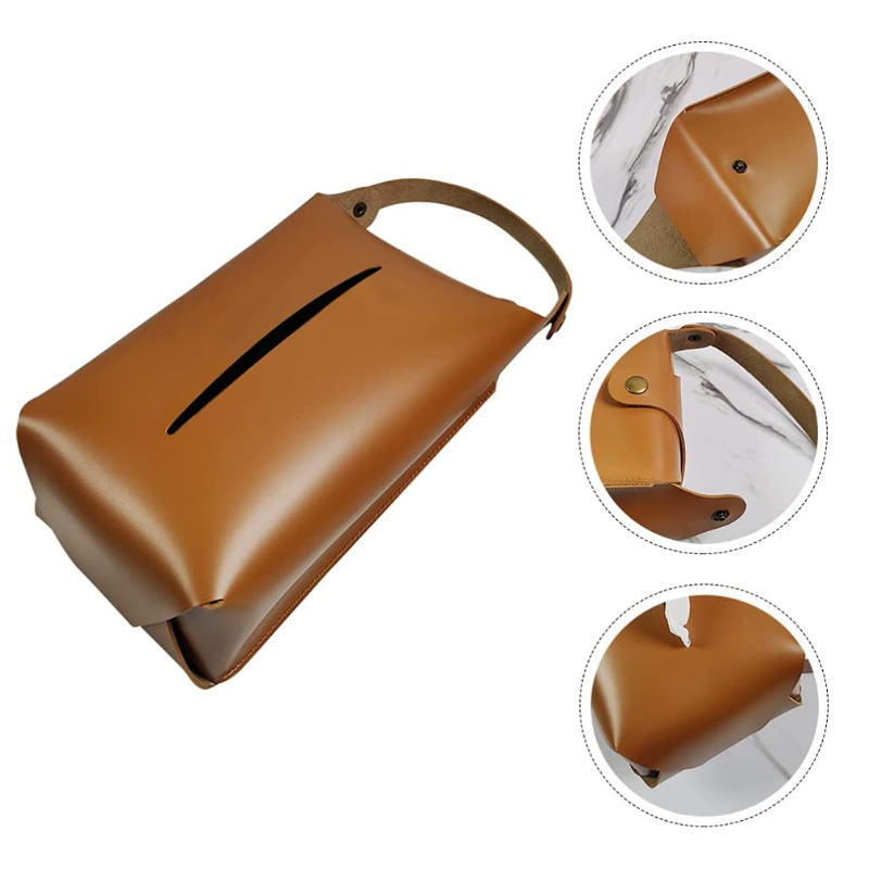Hanging Napkin Box Leather Tissue Box Cover Punching- Free Napkin Holder Bathroom Tissue Case Caddy Organizer For Bathroom