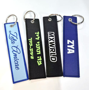 Étiquette de bagage personnalisée colorée et lumineuse avec porte-clés pour événement, cadeau, logo personnalisé, étiquette tissée tendance et populaire - Product Image 3