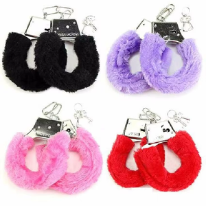 Menottes en métal à fourrure rose pour hommes Produits sexy SM pour la nuit Stag Do Déguisements avec Menottes intelligentes 4 options de couleurs moelleuses - Product Image 3