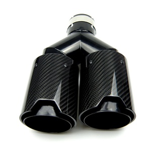 Embouts de silencieux d'échappement universels, en acier inoxydable, noir, 1 paire, double Fiber de carbone, Performance <span class=keywords><strong>M</strong></span>, pour BMW - Product Image 3